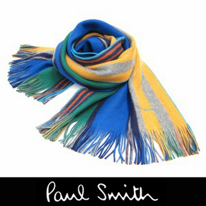 Paul Smith マルチ ストライプ ラッセル カシミヤ マフラー