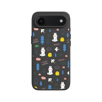 iPhone Air SolidX 黑 - 懶散兔與啾先生 Lazy Rabbit and Mr.Chu - 塗鴉