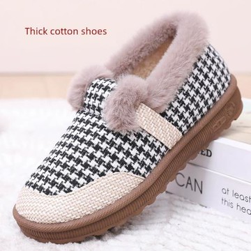 加絨加厚一腳蹬媽媽老北京布鞋