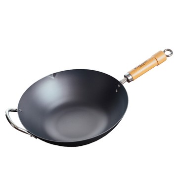 極PREMIUM RIVER LIGHT日本製窒化鐵北京鍋36cm(不易生鏽無塗層極鐵鍋)