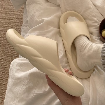 日系時尚男生外穿防滑踩屎感涼拖鞋女夏季情侶居家EVA底純色拖鞋