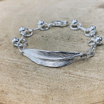 純銀 羽毛 彌月 手鍊 腳鍊 客製化姓名 S251