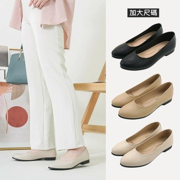 Material瑪特麗歐 TG5481 【加大尺碼25.5-27】 樂福鞋  MIT加大尺碼簡約素面平底包鞋
