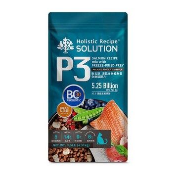 【耐吉斯】P3 凍乾多拼鮭魚餐-全齡貓 9.5LB(貓飼料/貓糧)