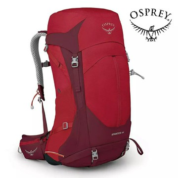 ├登山樂┤美國Osprey Stratos 44 透氣立體網架健行背包 聖誕紅 # OS-10004264