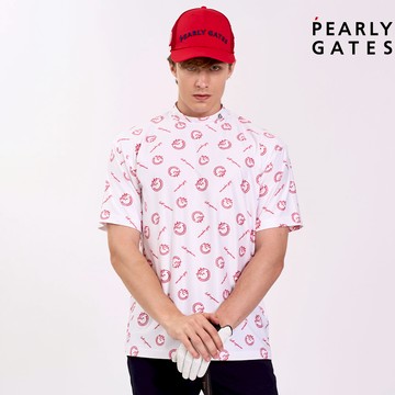 【ṔEARLY GATES】男款粉紅色快乾透氣設計適合夏季活動放鬆剪裁提升舒適度新鮮顏色搭配短袖立領衫 JGV27507