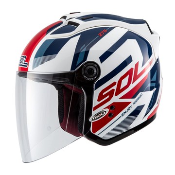 【經典款式】SOL 27S 星艦 白藍紅  3/4罩安全帽