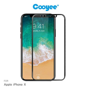 Cooyee Apple iPhone X 滿版玻璃貼(霧面亮邊) 全膠 滿版 全屏 高透光率 9H硬度 2.5D 鋼化膜【APP賺6%點數 領券最高折500】