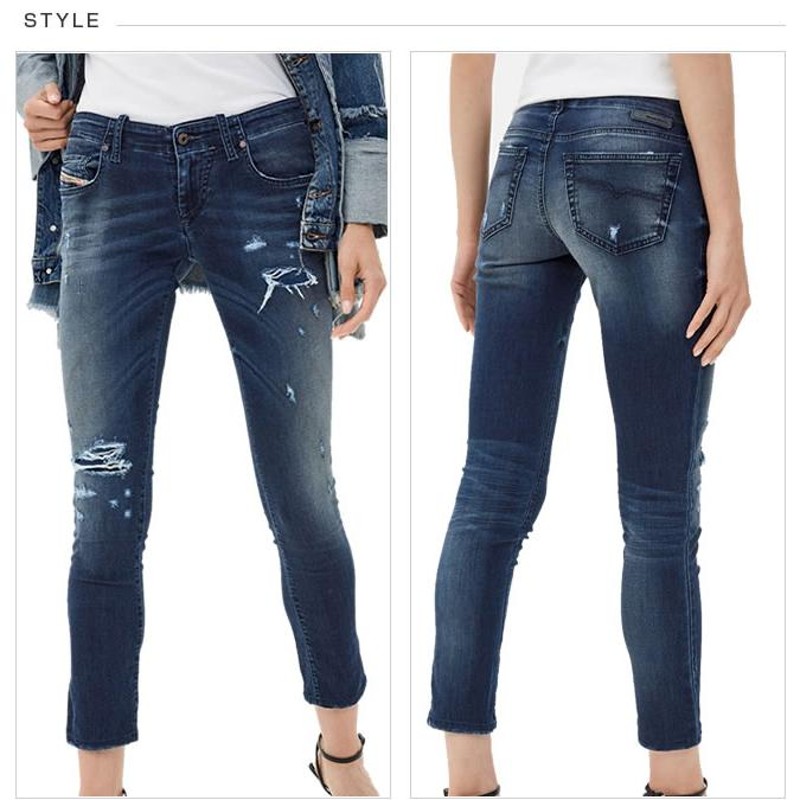 ディーゼル デニム ジーンズ レディース JOGG JEANS GRUPEE-NE R2L60 STRETCH スリムテーパード ストレッチ  クラッシュ加工 穴あきDSF3286 | LINEブランドカタログ