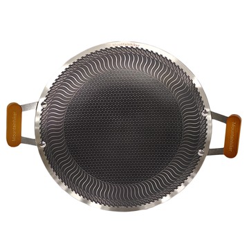 MOUNTAINHIKER 山之客 懸掛式龍息烤盤 NS-山之客 SZK851  304不鏽鋼盤身  430不鏽鋼把手+櫸木  1人  38 x 42 x 0.2cm  1個