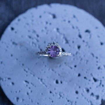 紫水晶 鋯石 SV925 戒指 可選色 刻印訂製【訂製商品】S-092