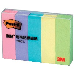 本月熱銷推薦 滿額再折【史代新文具】3M 700CL-1可再貼付簽紙/可再貼標籤紙  15mmx50mm