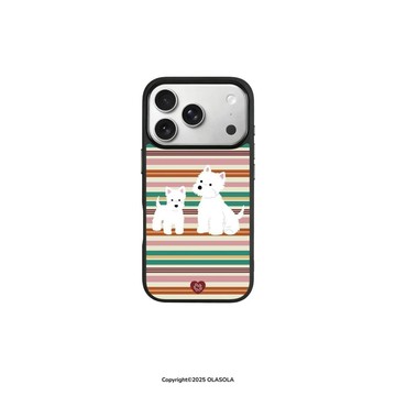 ✨iphone可愛手機殼✨條紋西高地適用蘋果16/15Promax17手機殼iPhone13/14/12/11亞克力