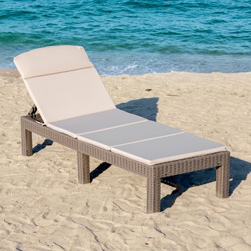 MOKA 折疊式藤編躺椅  灰色