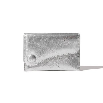 DOT 馬鞍造型纖薄迷你卡夾 霧銀色