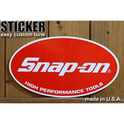 ステッカー SNAP-ON スナップオン 楕円 ビッグサイズ レッド UV 