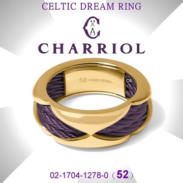 CHARRIOL夏利豪 Ring Celtic Dream夢幻雙色戒指 紫鋼索金色52㎜ C6(02-1704-1278-0/52)
