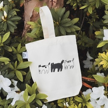 炸毛貓 帆布大飲料袋