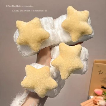 手套 毛絨星星洗臉手腕帶兒童洗漱防濕防水袖套手環成人防濕袖吸水髮帶 V5PT