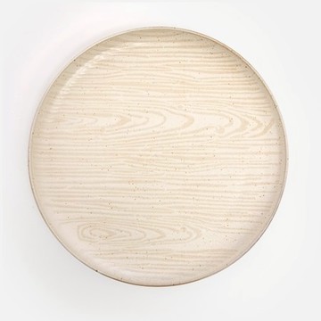 查莉陶瓷平盤27.5cm 木紋米