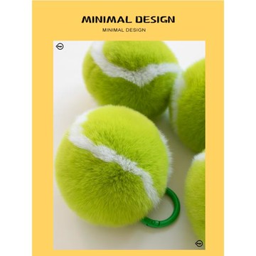 【可愛小網球】真獺兔毛網球汽車鑰匙扣掛件ins毛絨球書包包掛飾