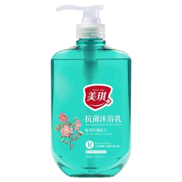 美琪抗菌沐浴乳 小葉薔薇 三重防護  維他命B3控油平衡  雙重保濕效果  680ml  1瓶