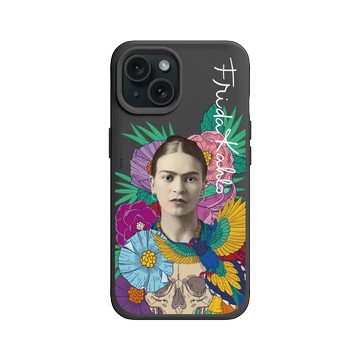 iPhone 15 SolidX 黑 - Frida Kahlo - 卡蘿與鸚鵡
