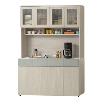 文創集 莫森5尺八門四抽高餐櫃組合-150x40x201cm免組