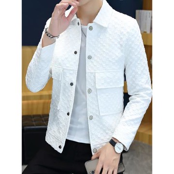 痞帥小香風翻領夾克外套男士2025新款春秋潮牌男裝高級感春裝上衣