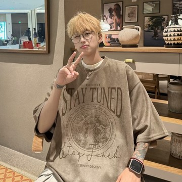 【𝐔.𝐉.𝐉】現貨✨美式街頭短T 美式短袖 街頭短袖 夏天短袖 潮流短袖 男生短袖 女生短袖 寬鬆短袖 短袖上衣 五分袖