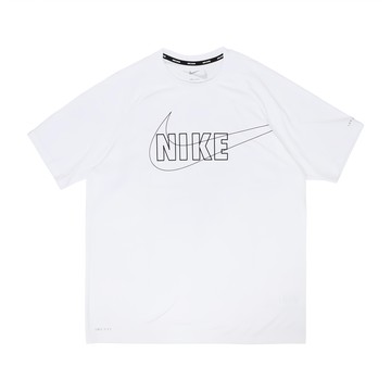 NIKE 男性短袖防曬衣 NESSD690-100 XL 文字 白色 運動休閒透氣舒適  1件