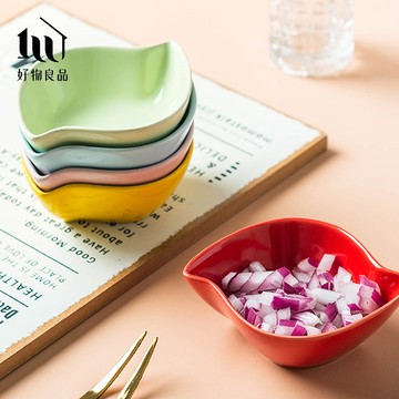 【好物良品】葉子款_糖果色亮光釉醬料碗