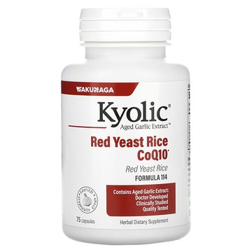 Kyolic, 陳蒜提取物™，紅曲米 + 輔酶 Q10 膠囊，配方 114，75 粒膠囊
