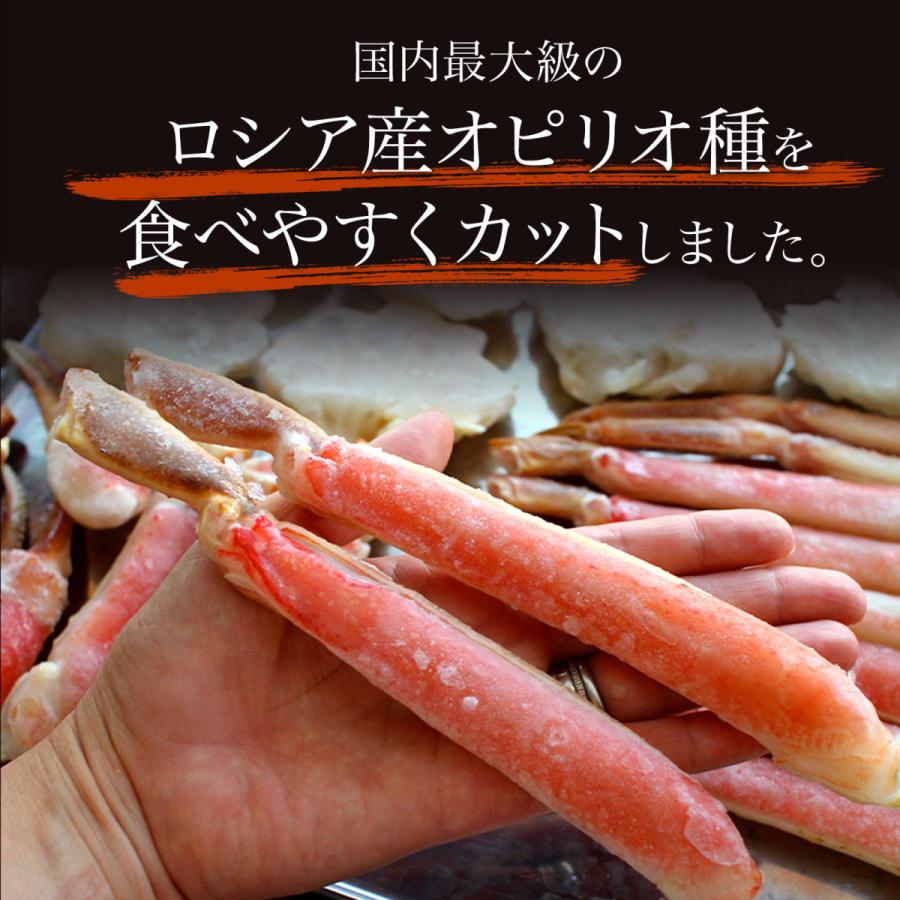 極上 特大 生ズワイガニ 2.4kg（800g×3p）6〜9人前 5Lサイズ 生食可 カット済み ずわいがに かに 鍋 ズワイ蟹 冷凍 ギフト お歳暮 送料無料