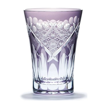 【任2件95折】收藏款｜田島硝子 扇形菊繫紋啤酒杯 江戸切子 玻璃杯 紫苑色 傳統工藝 日本原裝 最佳禮物 伴手禮推薦 TK21-001-V 熱賣中!