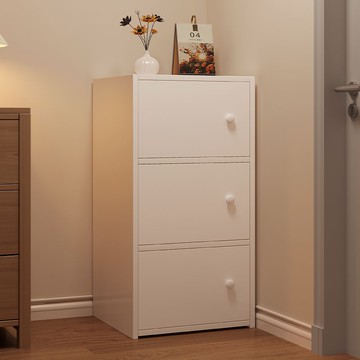 簡約置物架帶柜門客廳臥室靠墻多層收納架子窄柜落地式儲物架