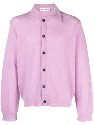 OUR LEGACY - Evening knitted polo shirt - men - Alpaca/Polyamide/Wool - 48 - Purple