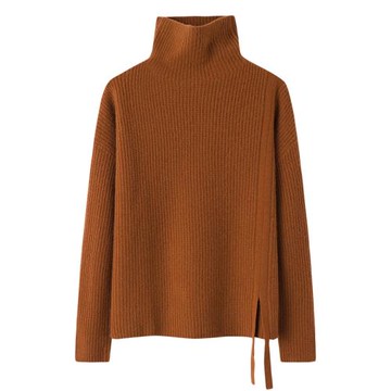 加厚羊絨衫女半高領立領秋冬寬松下擺顯瘦打底時尚毛衣毛衫K2771