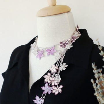 150cm 蕾絲和珠子套索-Windmill-Misty Lavender