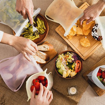 【仁舟淨塑】環保捲收矽密保鮮袋1000ml(3入)顏色隨機∣食物袋