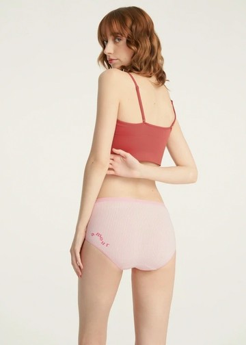 Lover's Whisper．高腰三角內褲(粉條紋-amour)