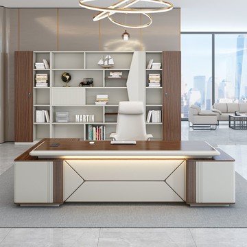 免稅開票 老闆桌 輕奢現代辦公桌老板桌椅組合主管桌總裁桌經理桌單人大班臺領導SS79快速出貨