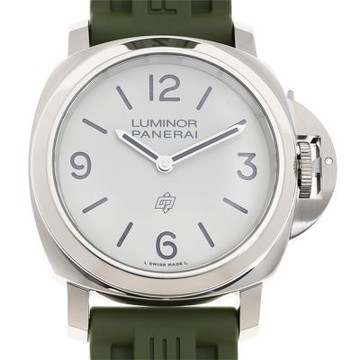 PANERAI 沛納海LUMINOR BASE LOGO PAM01087白面手上鏈橡膠表x44mm