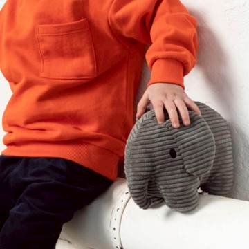 BON TON TOYS｜Elephant小象ECO燈芯絨填充玩偶-灰 23cm
