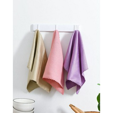 台灣現貨 魚鱗擦玻璃無痕抹布 加厚廚房吸水抹布 不掉毛清潔布 顏色隨機 #丹丹悅生活