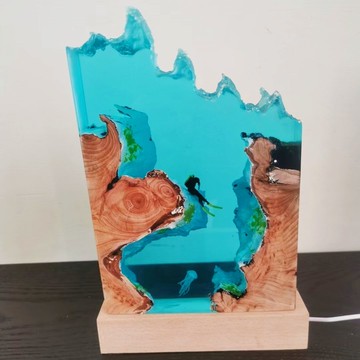 樹脂臺燈diy創意生日禮物床頭送人房間裝飾品擺件手工高顏值新款