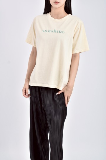 (M) double j質感杏色短袖上衣