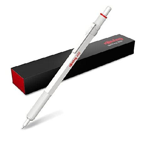 Rotring 600 Metallic Ballpoint Pen Medium Point Black Ink Pearl White Barrel Refillable Count