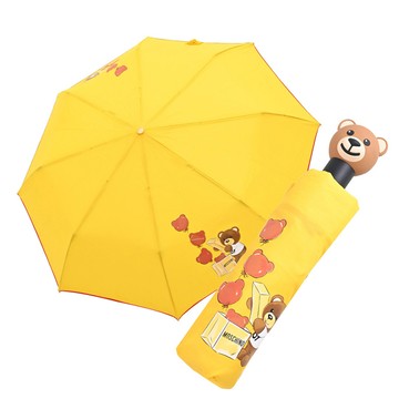 MOSCHINO 8431 小熊氣球禮物自動摺疊晴雨傘.黃/紅邊