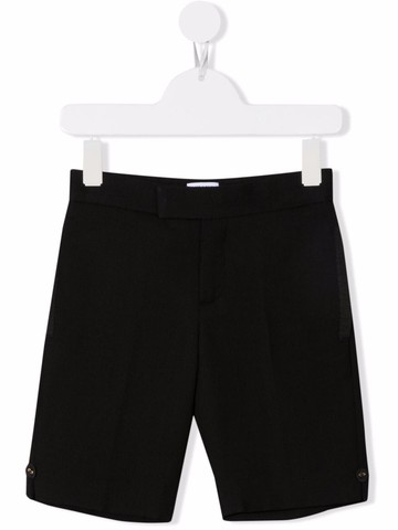 Thom Browne Kids - multi-button bermuda shorts - kids - Wool - 10 yrs - Black